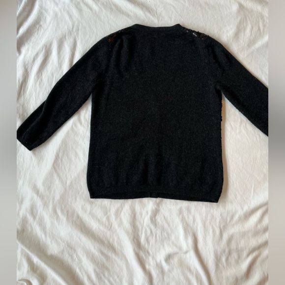 Robbi & Nikki Wool Cardigan M Black Sequined Sweater - Picture 11 of 13
